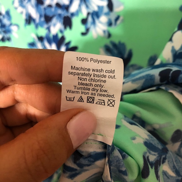 J. Crew Green Blue Floral Printed Drapey Blouse S - Picture 5 of 6